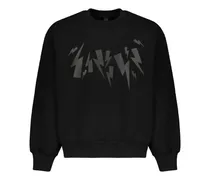 graphic-print crew-neck sweatshirt - Schwarz