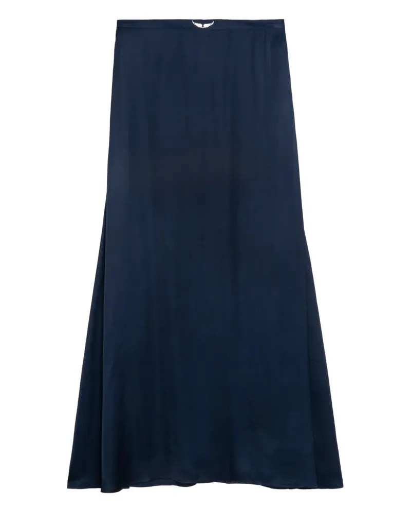 Zadig & Voltaire Jimeno Maxirock aus Satin mit Flügeldetail - Blau Blau