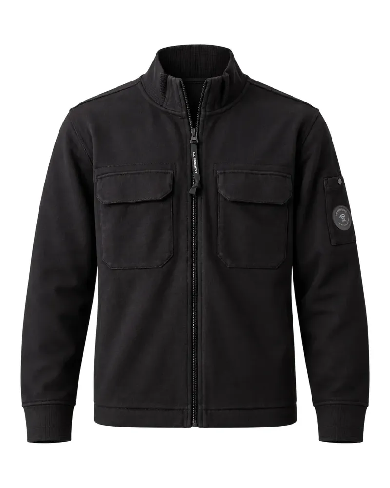 C.P. Company Lens-detail zip-up sweater - Schwarz Schwarz