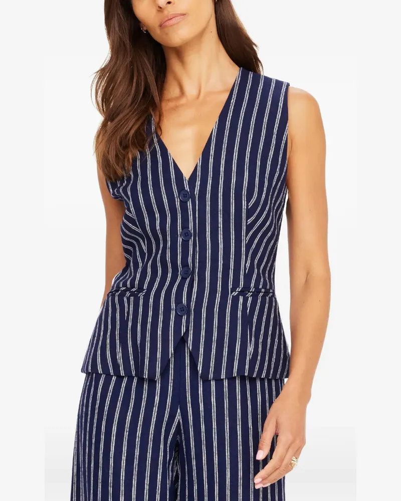 The Upside Belize Jackie striped V-neck waistcoat - Blau Blau