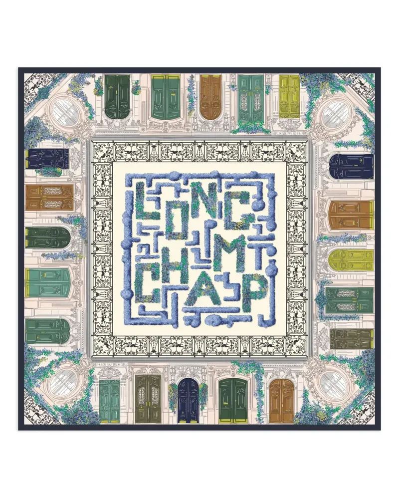 Longchamp Jardin Parisien Seidenschal - Blau Blau