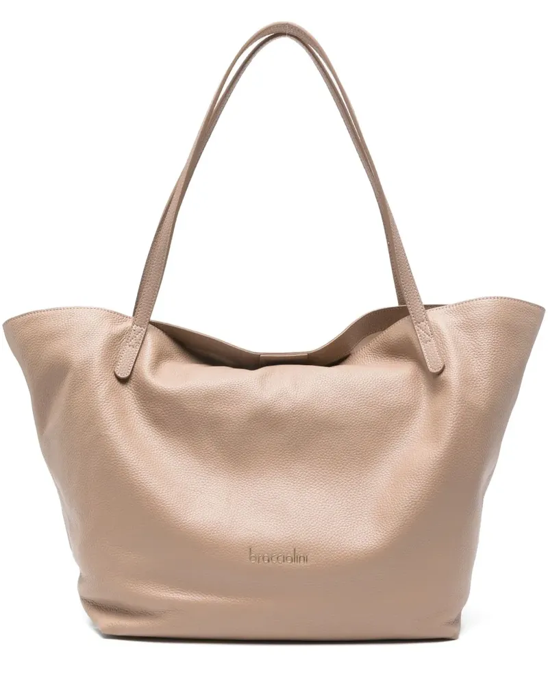 Braccialini leather tote bag - Nude Nude