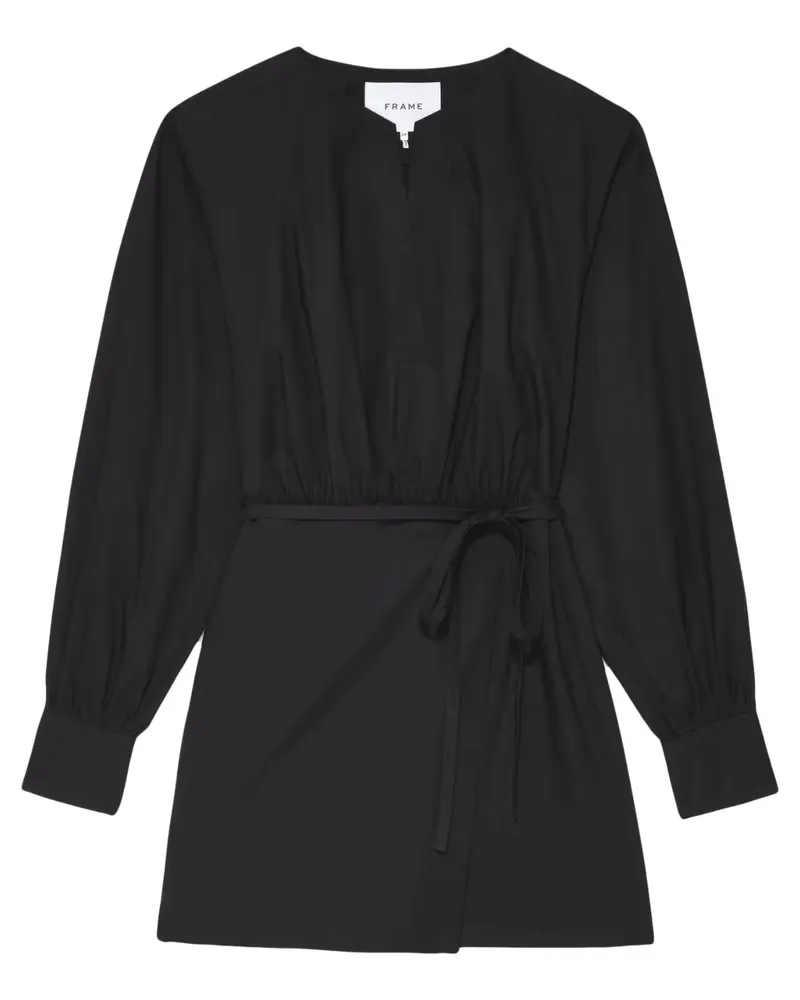 Frame Denim Minikleid in Wickeloptik - Schwarz Schwarz