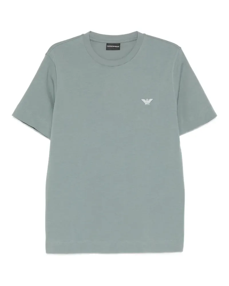 Emporio Armani T-Shirt mit Adlerstickerei - Blau Blau
