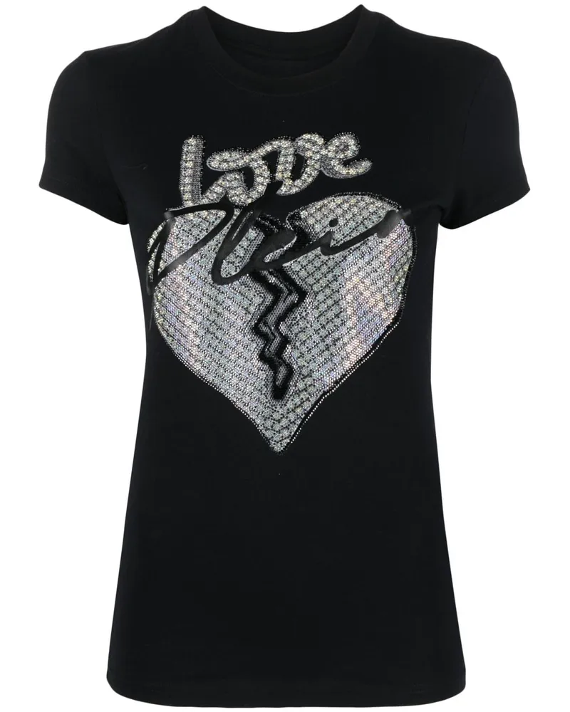 Philipp Plein T-Shirt mit Strass - Schwarz Schwarz