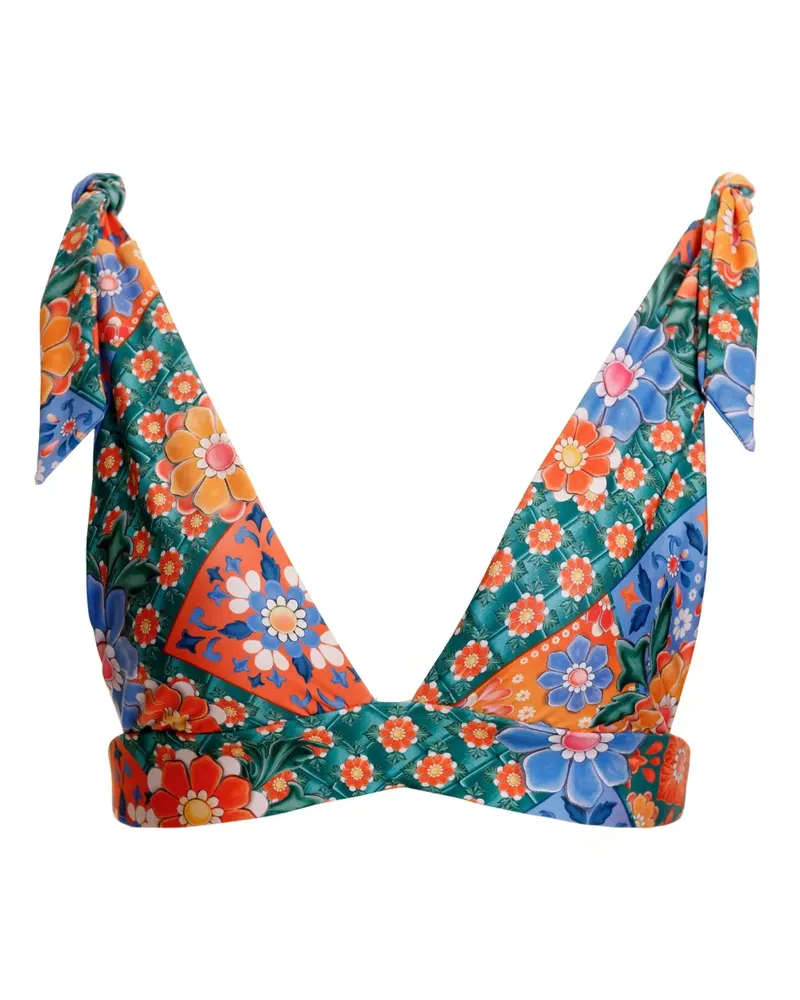 AGUA BENDITA Laurie Bikinioberteil mit Blumen-Print - Grün Grün