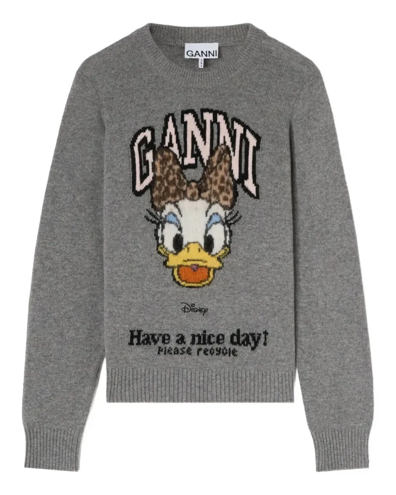 Ganni x Disney Pullover mit grafischem Print - Grau Grau