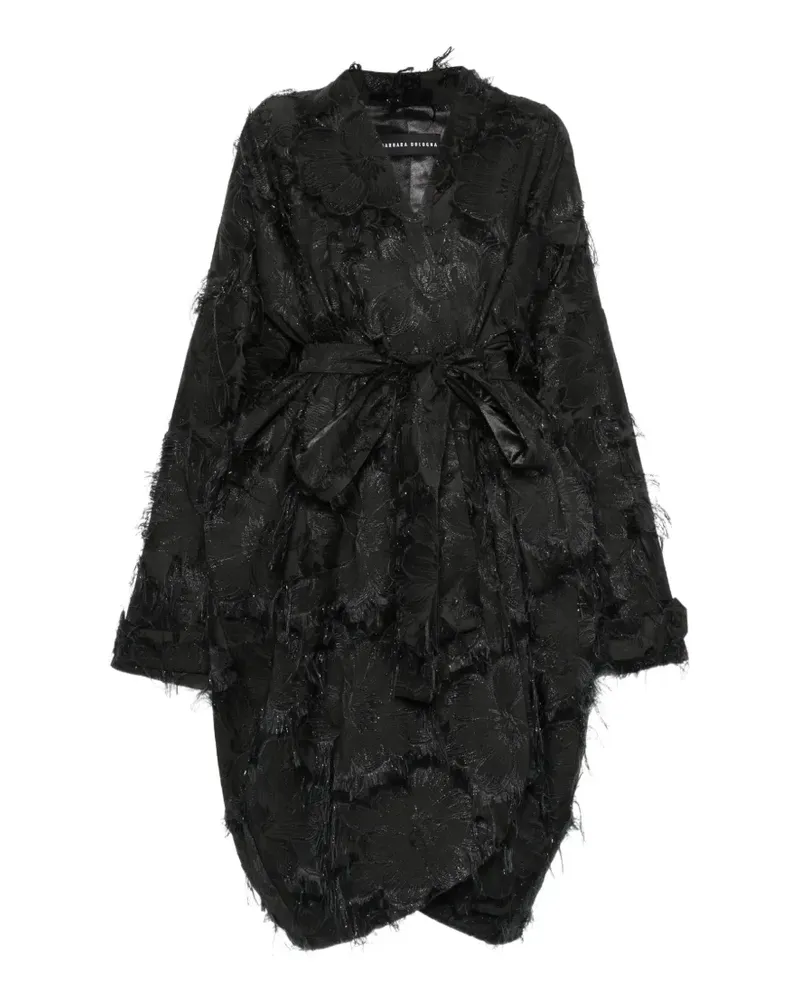 Barbara Bologna Angels jacquard-woven frayed-edge coat - Schwarz Schwarz