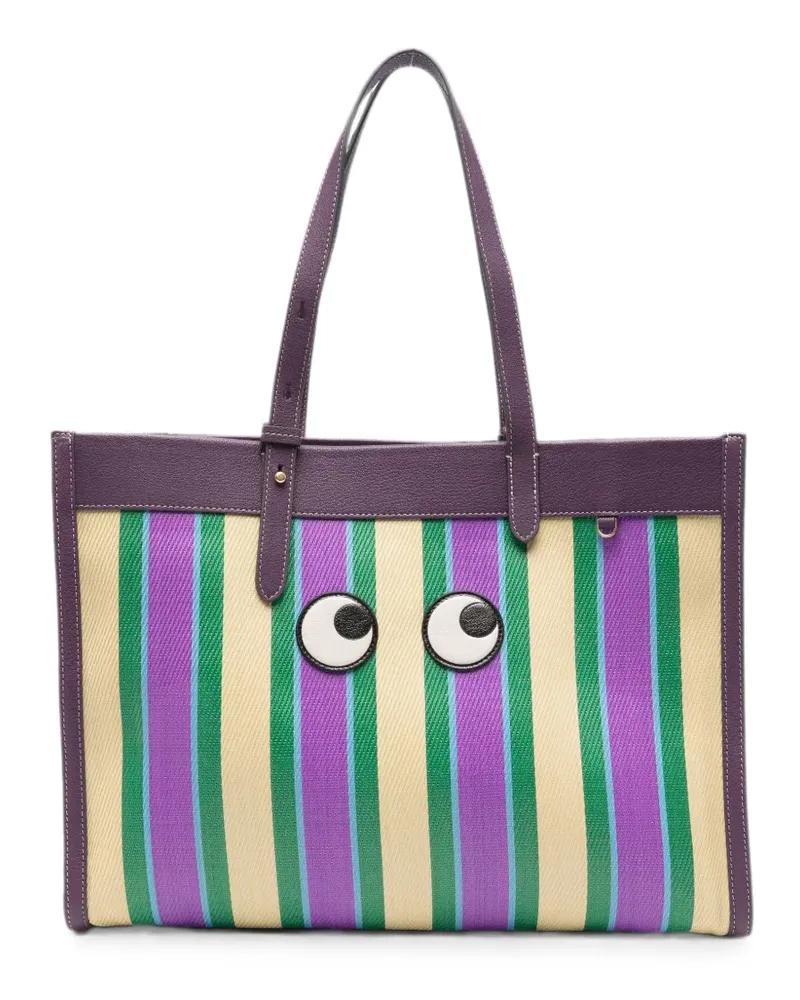 Anya Hindmarch E/W Eyes striped shoulder bag - Violett Violett