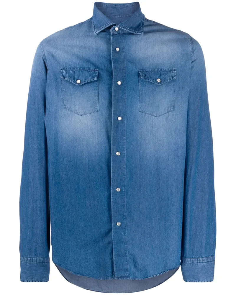 Dell'oglio Klassisches Jeanshemd - Blau Blau