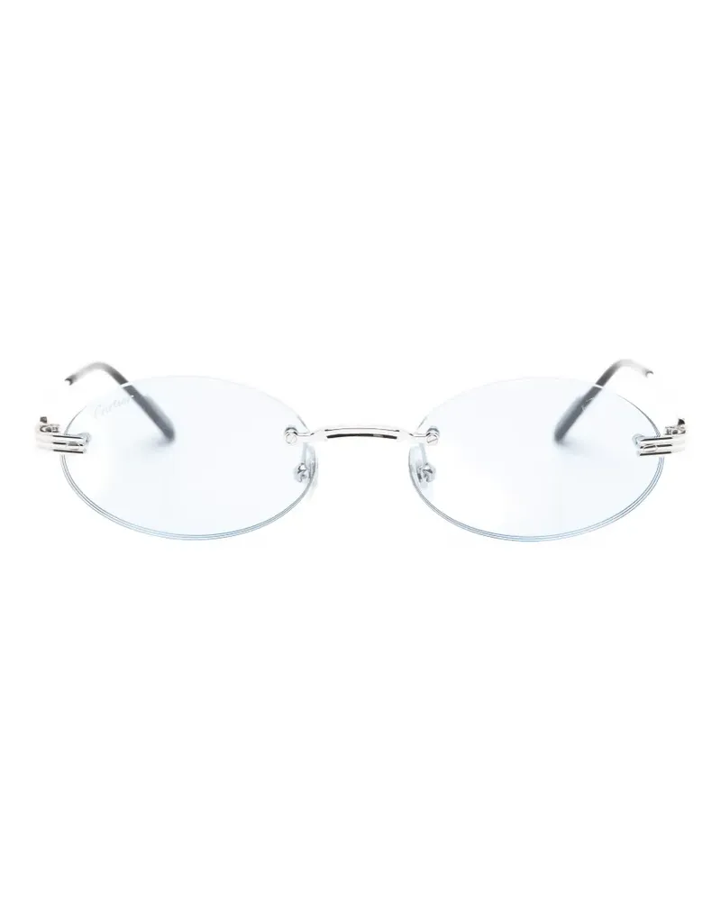 Cartier oval-frame rimless sunglasses - Silber Silber