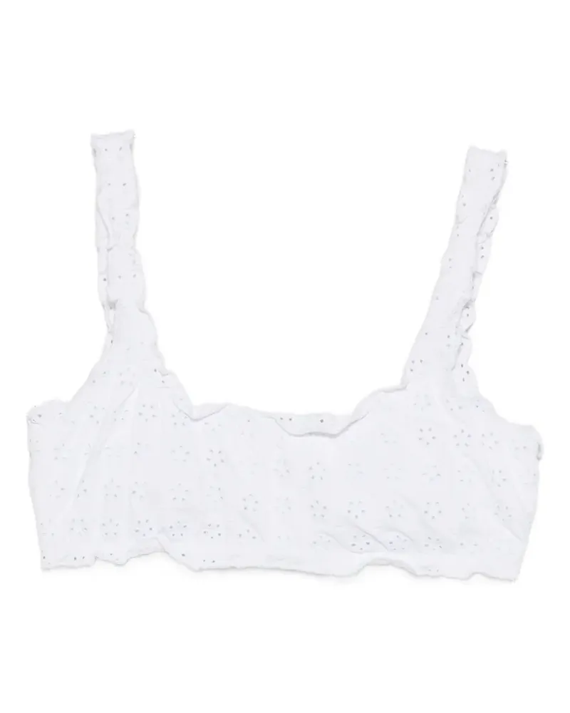 Ralph Lauren broderie anglaise bikini top - Weiß Weiß
