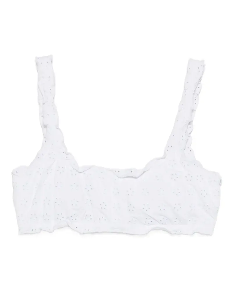 Ralph Lauren broderie anglaise bikini top - Weiß Weiß