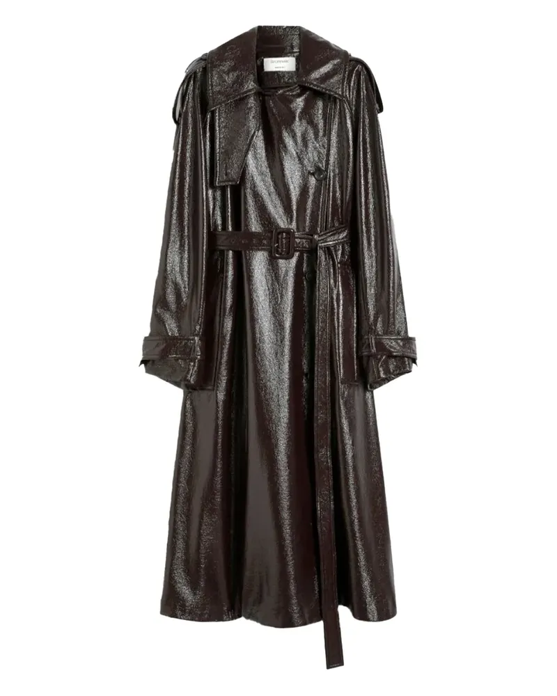 SPORTMAX Trenchcoat mit Gürtel - Braun Braun