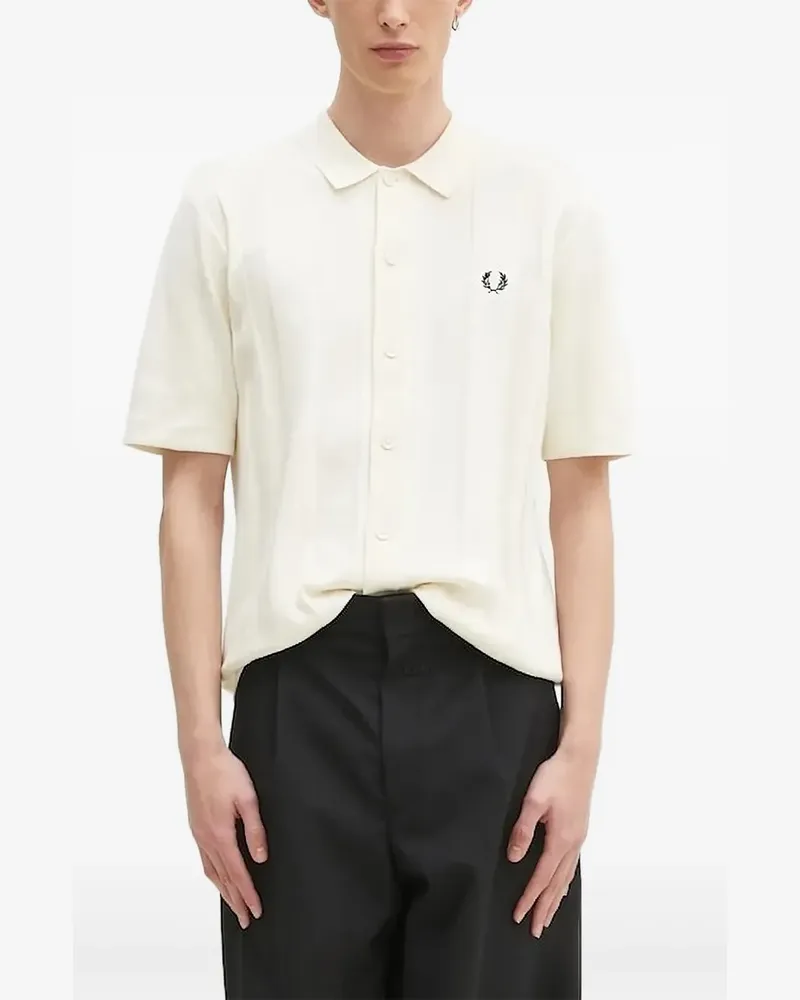 Fred Perry Kurzärmeliges Hemd aus Strick - Weiß Weiß