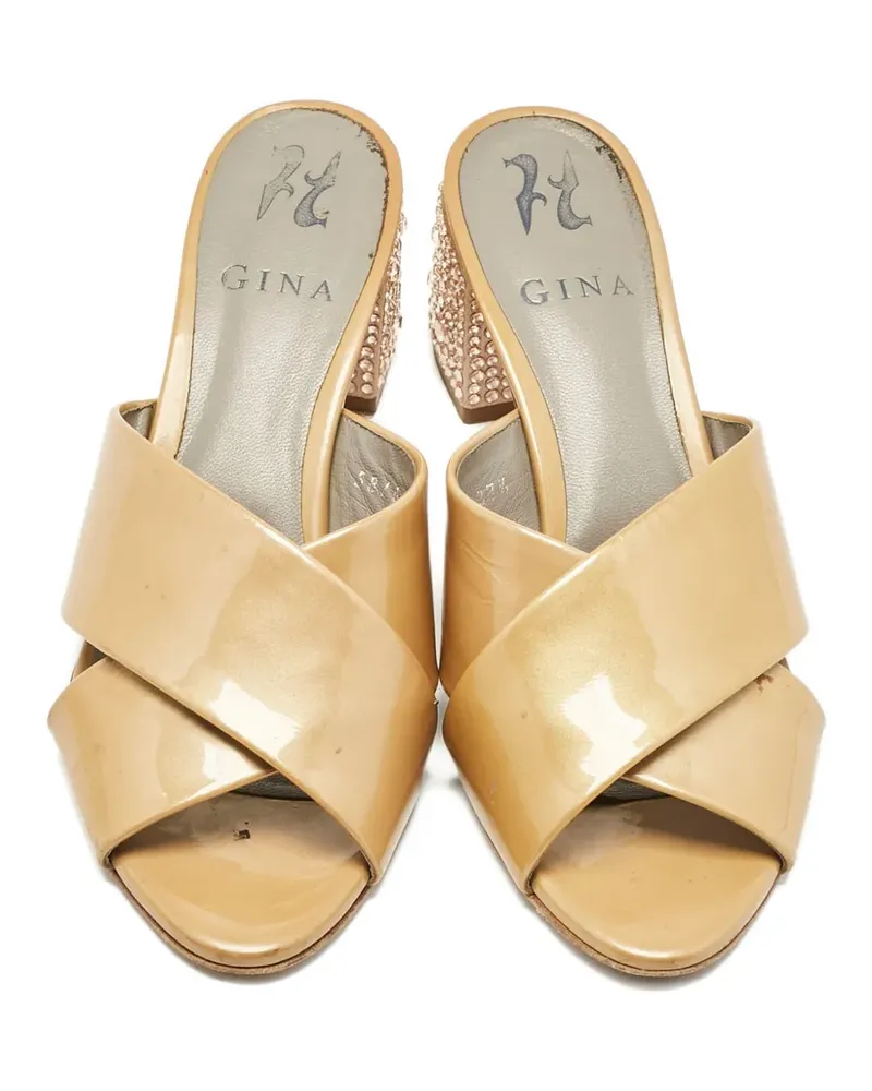 Gina crisscross heeled sandals - Nude Nude