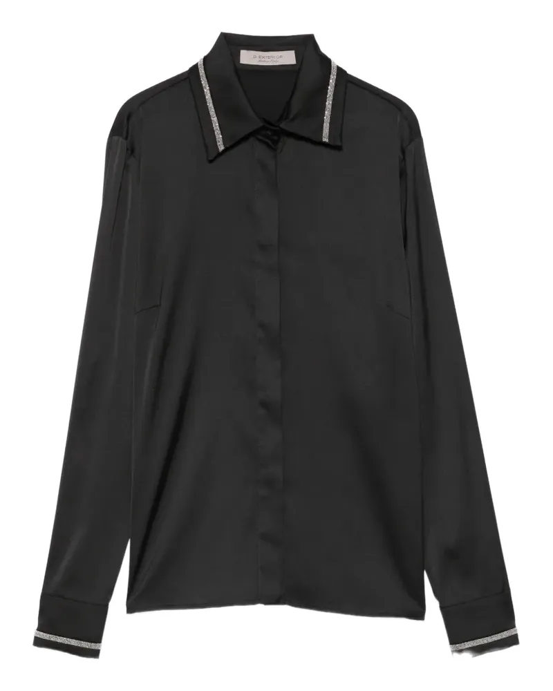 D.EXTERIOR embellished-trim shirt - Schwarz Schwarz