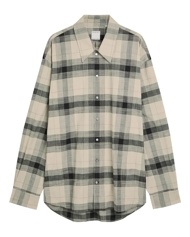 Calvin Klein Blakely plaid button-down shirt - Nude Nude