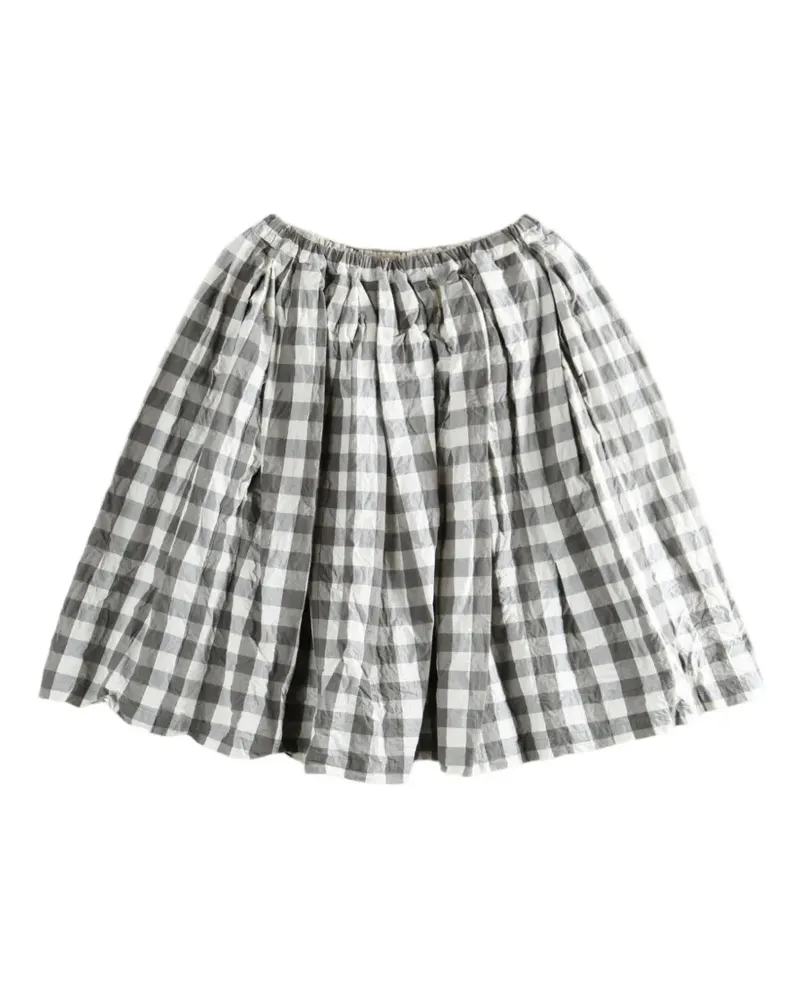 Comme des Garçons gingham-check pleated skirt - Grau Grau