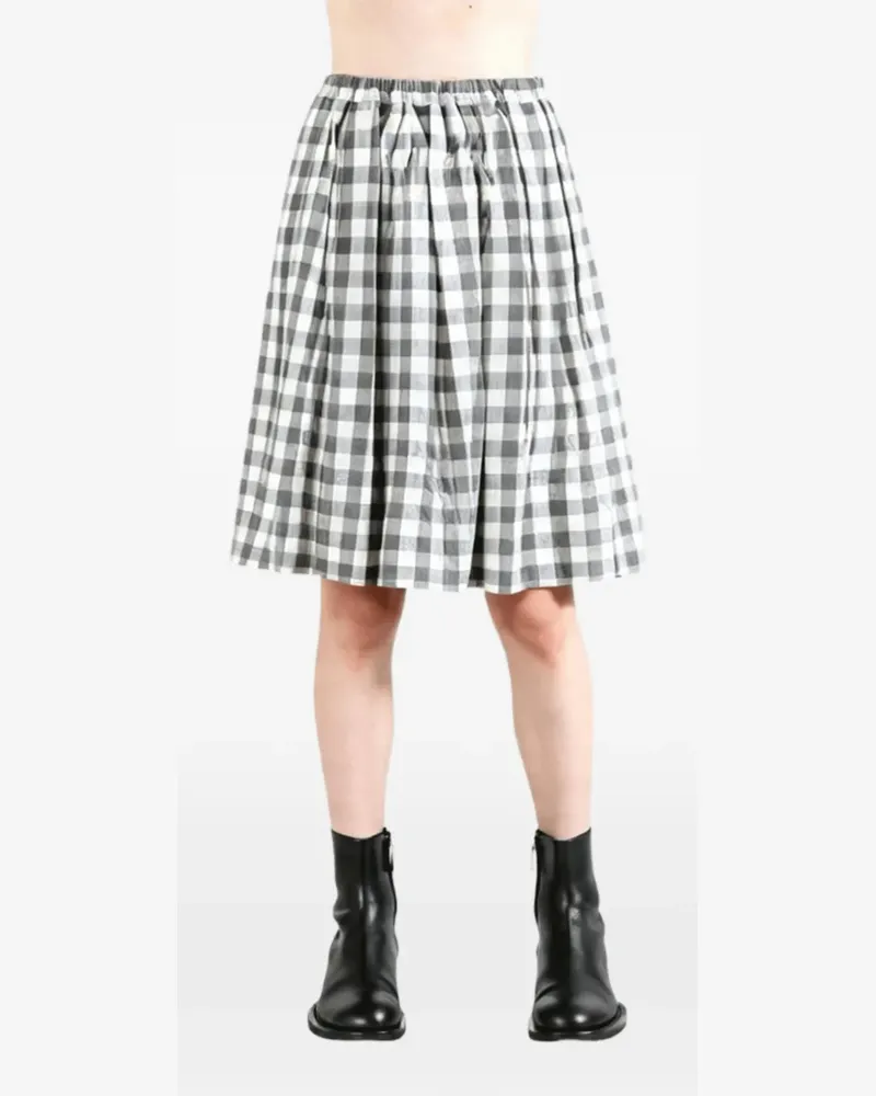 Comme des Garçons gingham-check pleated skirt - Grau Grau