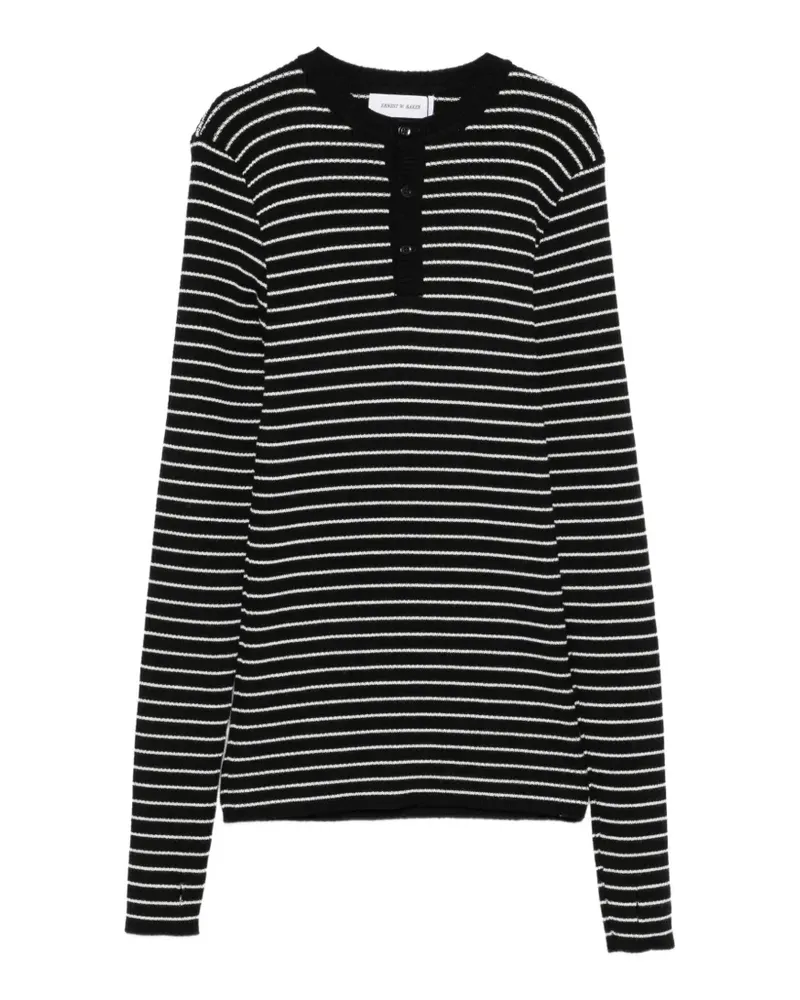 Ernest W. Baker Gestreifter Pullover - Schwarz Schwarz