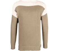 Zweifarbiger Intarsien-Pullover