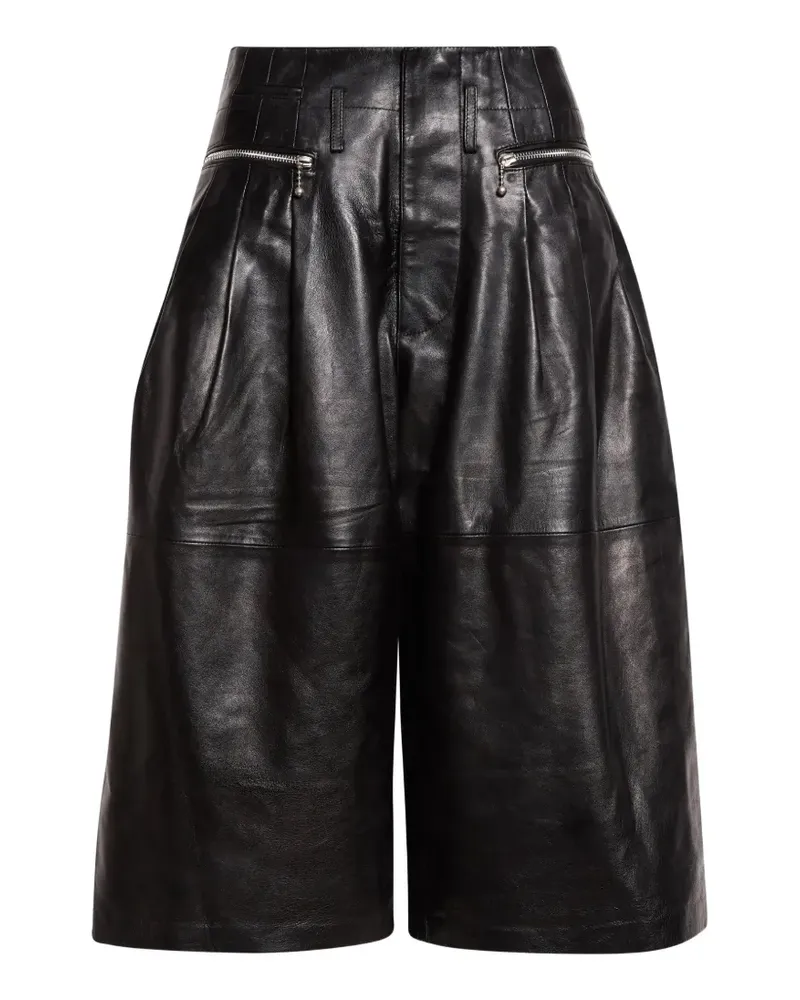 R13 pleated leather shorts - Schwarz Schwarz