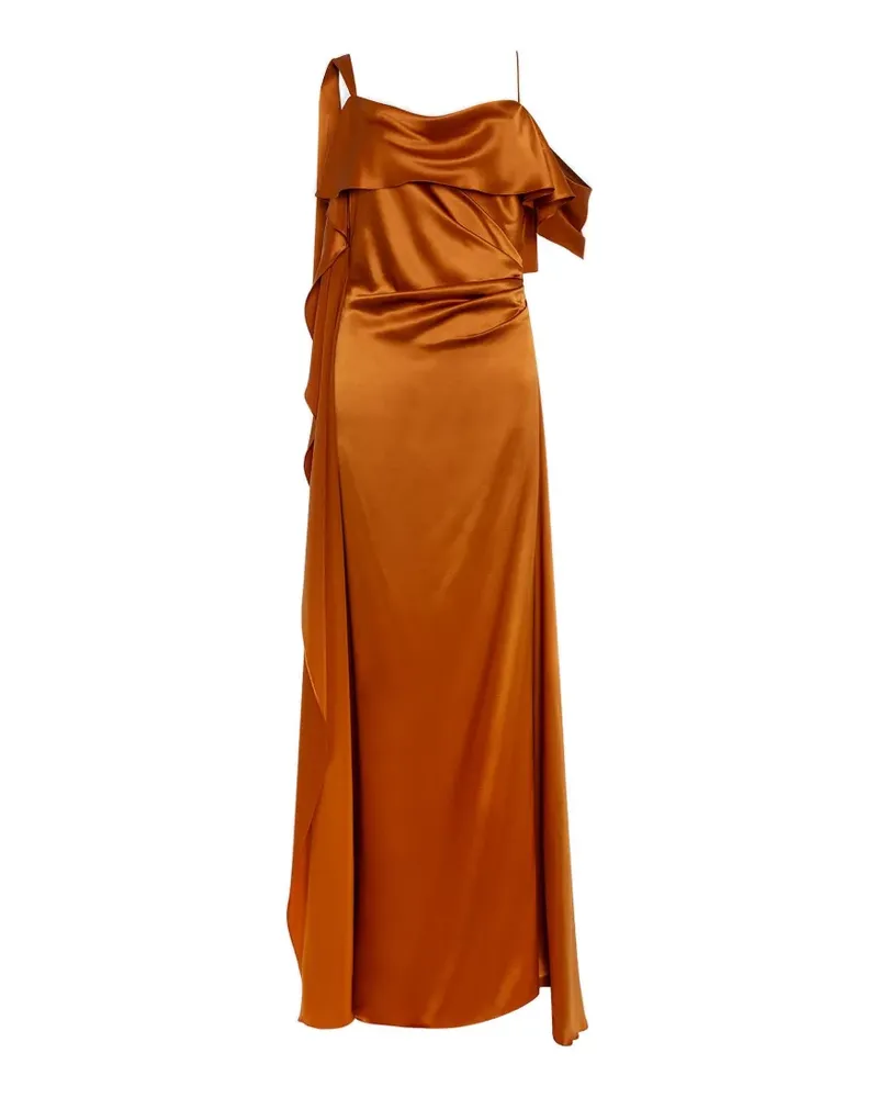 Roksanda Ilincic Lysa ruffled draped maxi dress - Orange Orange