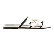 Sandalen mit Blumendetail - Weiß
