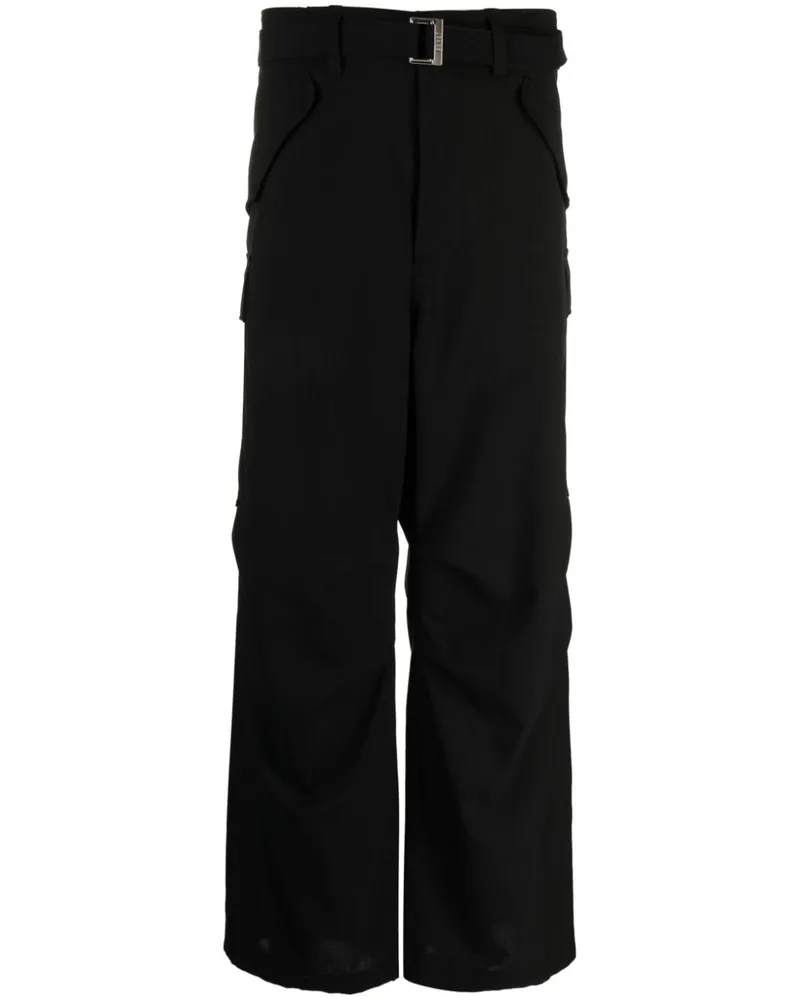 Sacai Cargohose mit geradem Bein Schwarz