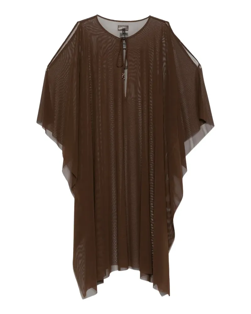 FISICO-Cristina Ferrari Azalea sheer-finish cut-out kaftan - Braun Braun