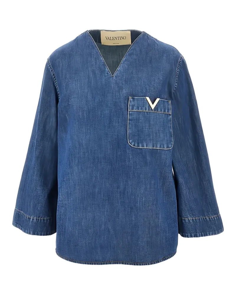 Valentino Garavani V-neck pocket blouse - Blau Blau