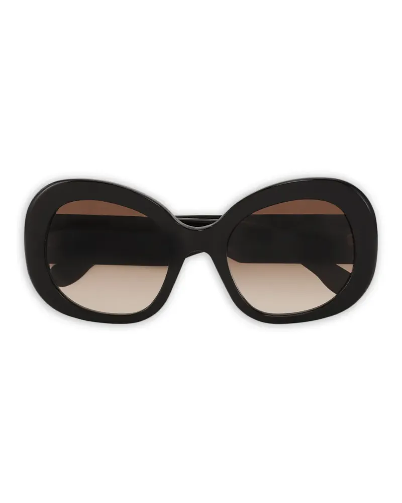 Ganni oval-frame sunglasses - Schwarz Schwarz