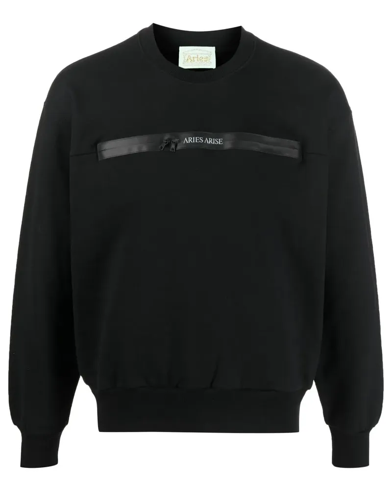 Aries Sweatshirt mit Logo-Print - Schwarz Schwarz