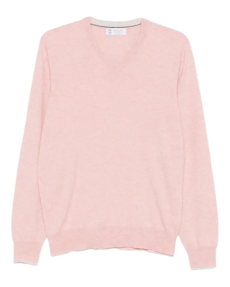 Brunello Cucinelli Kaschmirpullover mit V-Ausschnitt - Rosa Rosa