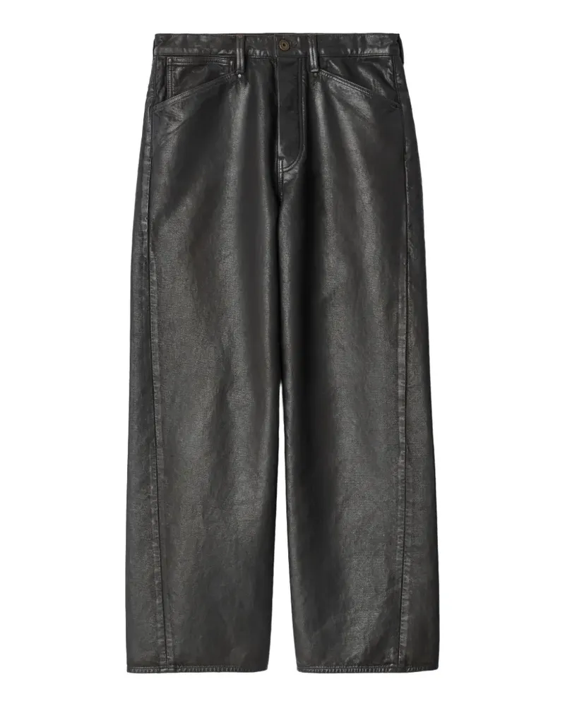 Christophe Lemaire Gerade Five-Pocket-Hose aus beschichtetem Denim - Grau Grau