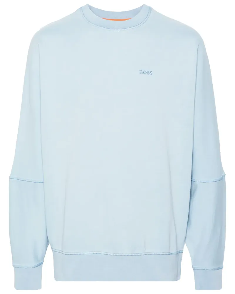 HUGO BOSS Sweatshirt mit Logo-Stickerei - Blau Blau