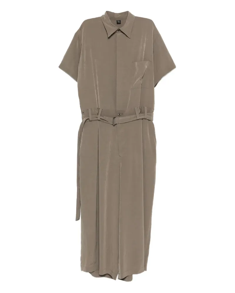 Yohji Yamamoto belted pocket jumpsuit - Nude Nude