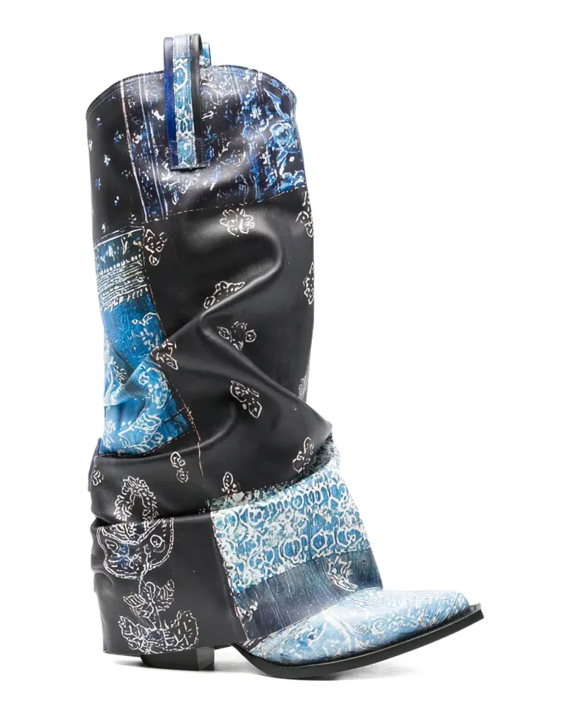 R13 bandana print boots - Blau Blau