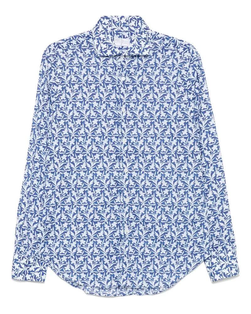 Fedeli Hemd mit Blumen-Print - Blau Blau