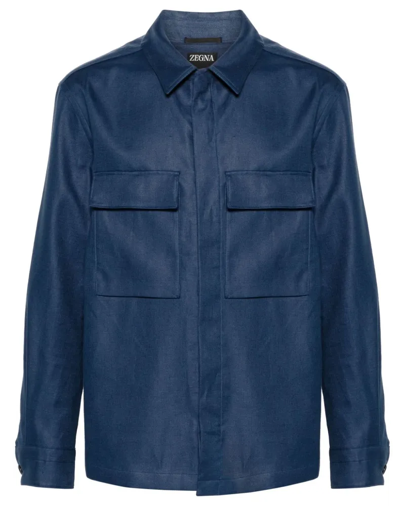 Ermenegildo Zegna Hemdjacke aus Leinen - Blau Blau