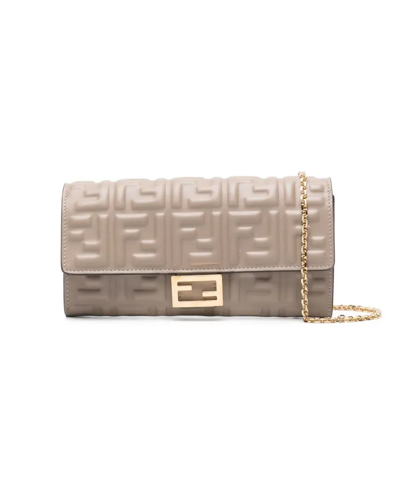 Fendi Baguette Portemonnaie mit Kette - Grau Grau