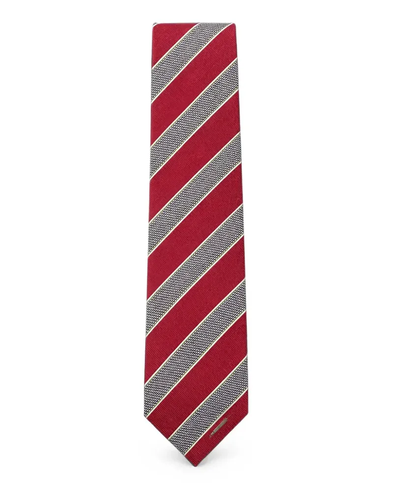 Tombolini Krawatte mit diagonalen Streifen - Rot Rot