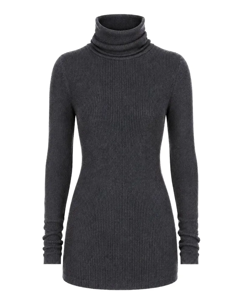 Rick Owens LS Tube ribbed-knit turtleneck sweater - Grau Grau