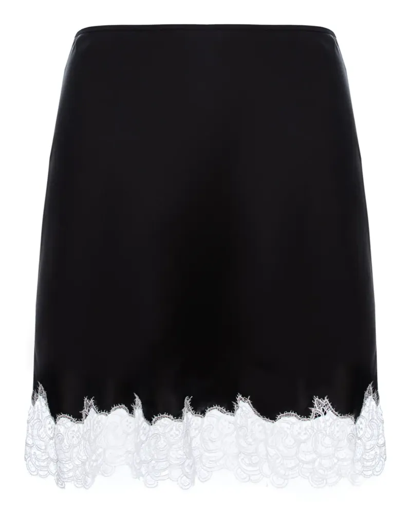 MANURÍ Josephine Minirock mit Spitzenbesatz - Schwarz Schwarz