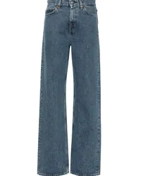 SPORTY & RICH Weite High-Rise-Jeans Blau