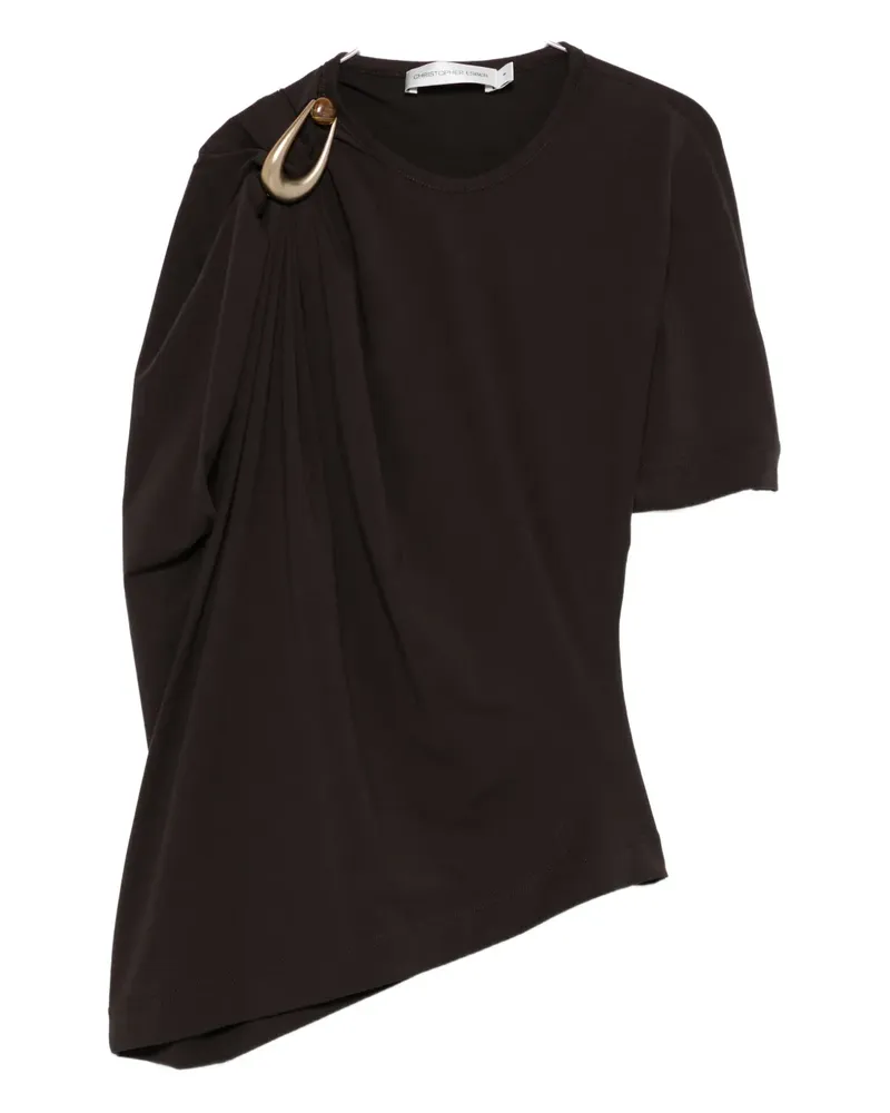 Christopher Esber draped ring-detail top - Braun Braun
