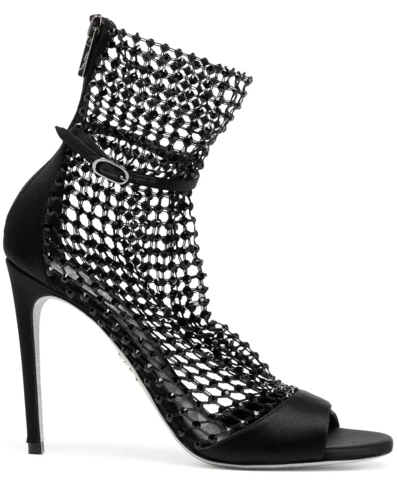 René Caovilla Galaxia Sandalen mit Kristallen 100mm - Schwarz Schwarz