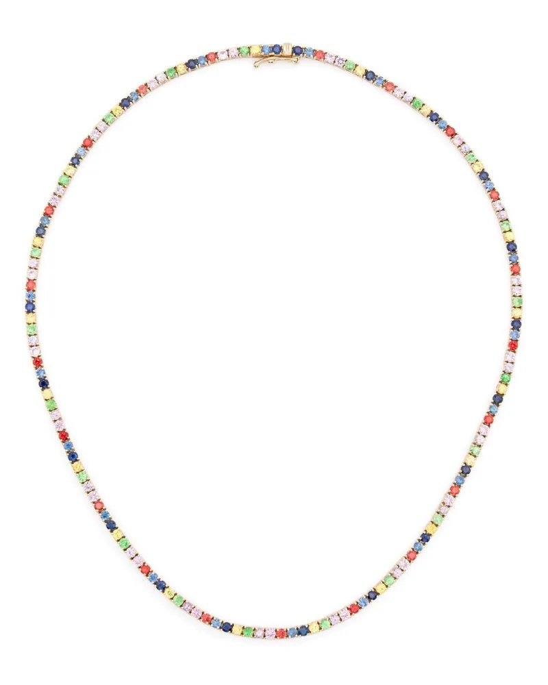 Roxanne First 14kt Graduated Rainbow Gelbgoldhalskette mit Saphir Gold