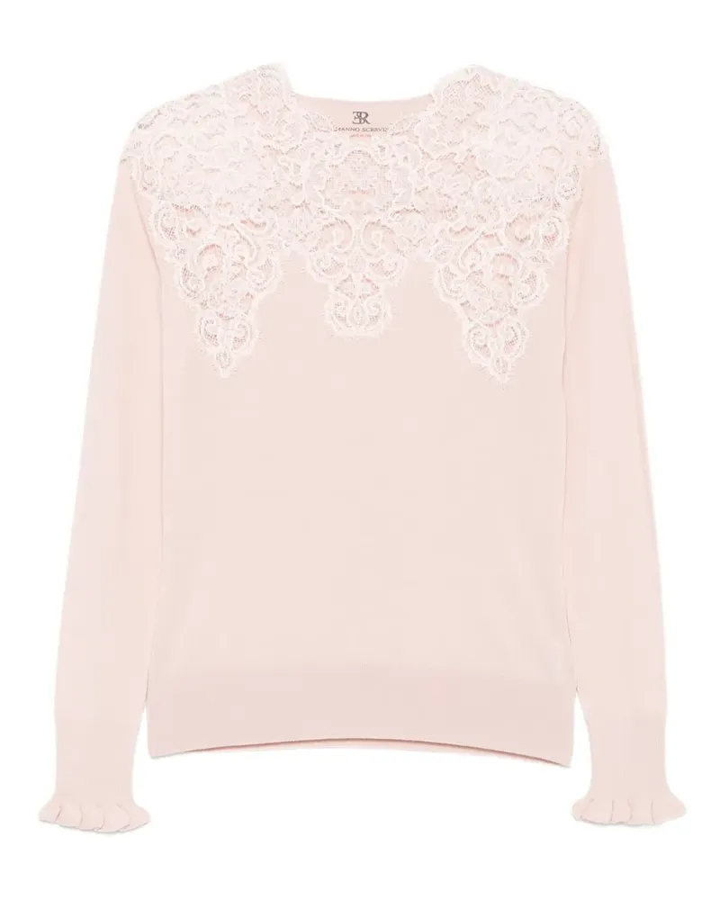 Ermanno Scervino Top mit Spitze - Rosa Rosa